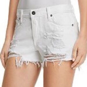 Pistola Distressed White Denim Shorts NWT Sz28
